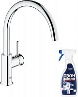 Превью фото Смеситель Grohe BauClassic 31234000 для кухонной мойки + Средство для очистки Grohe Grohclean 48166000 № 1