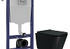 Комплект инсталляция Teymi Rapid SL с кнопкой GROHE оружейная сталь + унитаз ТОРНАДО Helmi Pro Vortex Black F17878 № 20
