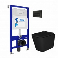 Превью фото Комплект Teymi "Готовое решение": Инсталляция Aina 52 + клавиша смыва Helmi черная + подвесной унитаз с микролифтом Helmi черный + крепеж T70790 № 1