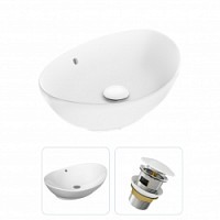 Превью фото Раковина накладная для ванной Teymi Lori 60 в комплекте донный клапан клик-клак с переливом белый F01551 № 1