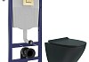 Комплект инсталляция Teymi Rapid SL с кнопкой GROHE золото матовое + унитаз ТОРНАДО Lina Pro Vortex Black F17832 № 20