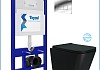 Инсталляция с унитазом комплект 5 в 1 Teymi унитаз подвесной безободковый Helmi Pro Vortex Black черный матовый кнопка хром F16376 № 2