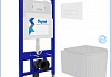Инсталляция с унитазом комплект 5 в 1 Teymi унитаз подвесной безободковый торнадо Martta Vortex кнопка белая F14516 № 2