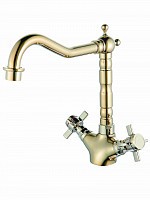 Превью фото Смеситель для кухни Diadonna D84-754352J с высоким изливом, керамические кран-буксы, золото, крепление гайка № 1