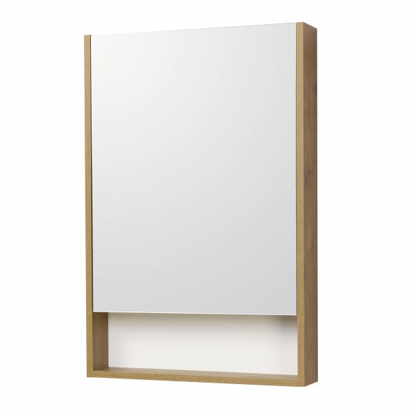 Зеркальный шкаф Акватон Сканди 55 белый, дуб рустикальный 1A252102SDZ90
