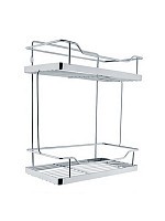 Превью фото Полка для ванной Potato  Hotel 2-х ярусная, нержавеющая сталь P330-2 № 1