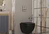 Комплект инсталляция Teymi Rapid SL с кнопкой GROHE хром унитаз подвесной безободковый Lina S Black F17797 № 15