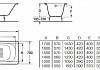 Ванна чугунная Roca Continental 100х70 № 12