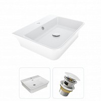 Превью фото Раковина накладная для ванной Teymi Aina 49 в комплекте донный клапан клик-клак с переливом белый F01553 № 1