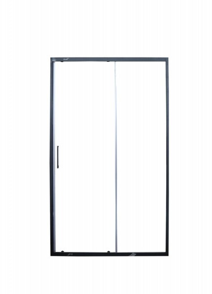 Душевая дверь в нишу Gloria D120B 120х195, стекло прозрачное, профиль черный алюминий