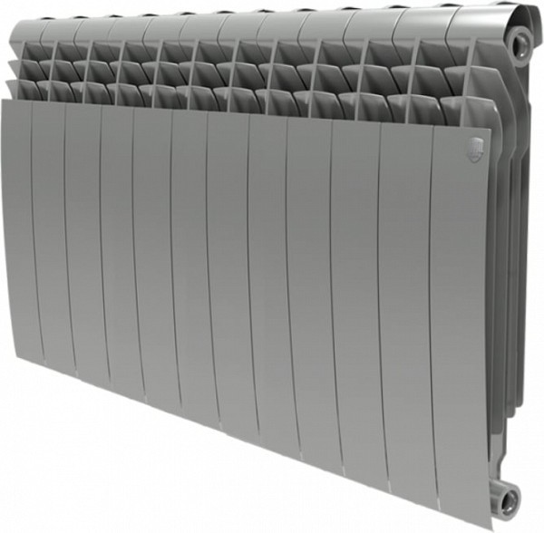 Радиатор биметаллический Royal Thermo BiLiner 500 12 секций, silver satin для системы отопления дома, офиса, дачи и квартиры