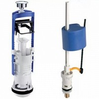 Превью фото Комплект клап: спуск. FAST S/S + наливной Uni Bottom. С кнопкой глянцевый хром и крепежом, наполнительного клапана, с нижней подводкой, 1/2, латунь. Oliveira 122541 № 1