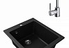 Мойка для кухни Teymi Helmi 50х42 черная матовая в комплекте смеситель для кухни Helmi хром F01513