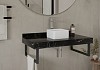 Столешница керамогранитная 90 см черный мрамор с раковиной Teymi Helmi Mini 24 кронштейны 2 шт. черные в комплекте F14398 № 18