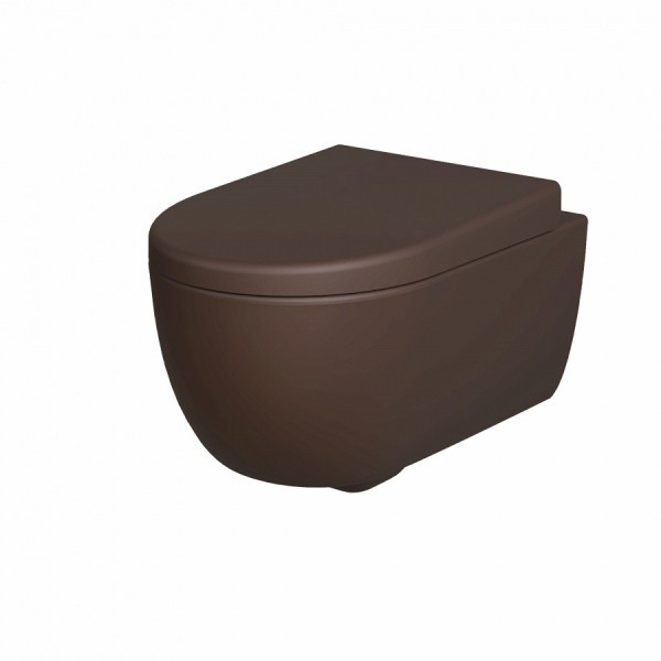Унитаз подвесной Abner 103T20601R 545x360x330 матовый коричневый безободковый с толстой крышкой