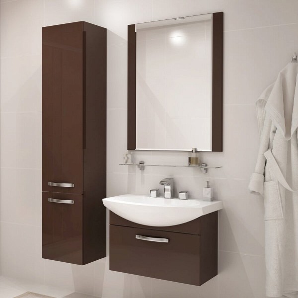 Комплект мебели для ванной Акватон Ария 65 темно-коричневая