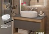 Тумба подвесная с раковиной для ванной 85 см Teymi Ritta корпус дуб фасад графит раковина Martta 50 F15076
