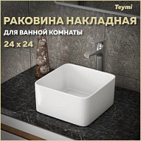 Превью фото Раковина для ванной накладная Teymi Helmi Mini 24 artceramic белая T50303 № 1
