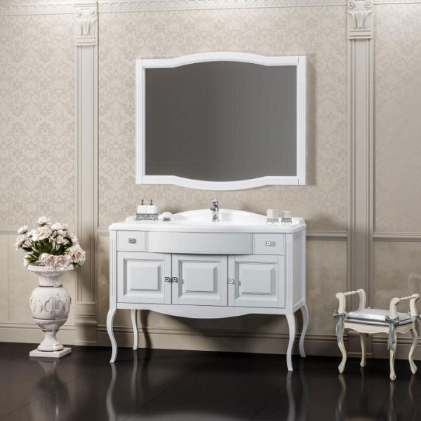 Комплект мебели для ванной Opadiris Лаура 120 белая матовая
