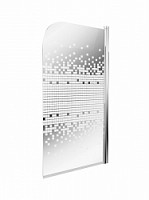 Превью фото Шторка на ванну Teymi Solli Mosaic 1400x850, прозрачное закаленное стекло 6 мм с мозаикой, профиль хром T00203 № 1