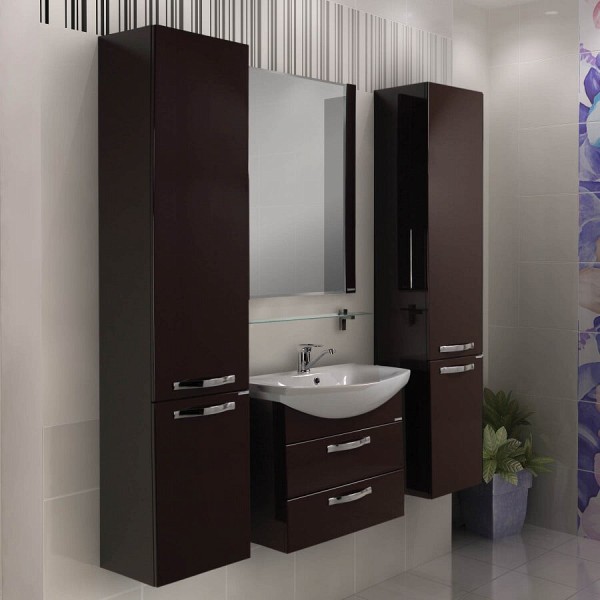 Комплект мебели для ванной Акватон Ария М 65 темно-коричневая