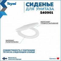 Превью фото Сиденье для унитаза Teymi S40901 (совместимо T40901) полипропилен микролифт № 1