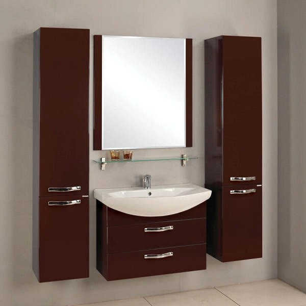 Комплект мебели для ванной Акватон Ария М 80 темно-коричневая