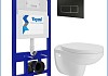 Инсталляция с унитазом комплект 5 в 1 Teymi унитаз подвесной безободковый Hanna кнопка черная / хром F15857 № 2