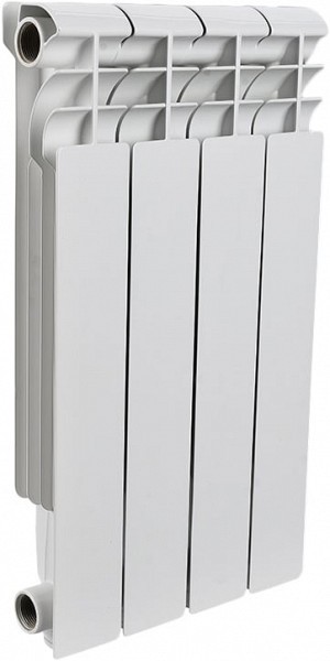 Биметаллический секционный радиатор Rommer Profi Bm 500 4 секции 565x320 82487 с боковым подключением для системы отопления дома, офиса, дачи и квартиры