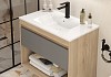 Тумба подвесная с раковиной для ванной 80 см Teymi Vitra корпус дуб фасад графит раковина Ritta 80 F15928 № 6