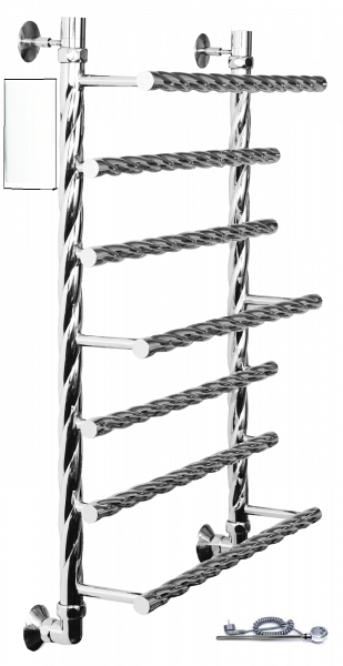Полотенцесушитель электрический Двин Q BRAID electro 60/50 1"-3/4"-1/2" ТЭН справа К эл, Белый 4627170784194
