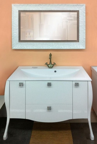 Комплект мебели для ванной Aquanet Мадонна 120 белая с кристаллами Swarovski 168915