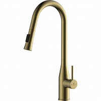 Превью фото Смеситель для кухни с вытяжной лейкой Diadonna золото матовое D60-0002G № 1