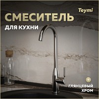 Превью фото Смеситель для кухни хром Teymi Lina T10223 № 1