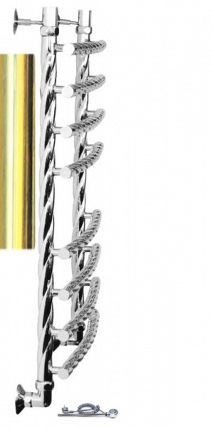Полотенцесушитель электрический Двин R BRAID electro 80/50 1"-3/4"-1/2" ТЭН справа К эл, Золотой хром 4627170784323