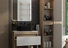 Тумба подвесная с раковиной для ванной 65 см Teymi Ritta корпус дуб фасад белый раковина Helmi Mini 40 черная матовая F15103 № 5