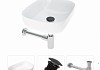 Комплект Teymi 3 в 1 для ванной: раковина Solli 60 накладная + выпуск Teymi без перелива черный + сифон хром F07589