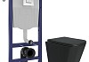 Комплект инсталляция Teymi Rapid SL с кнопкой GROHE хром + унитаз Helmi S Black F17538 № 19