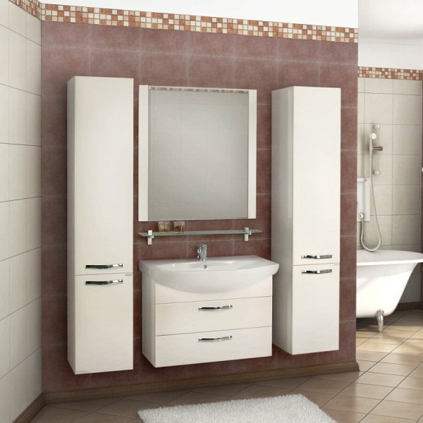 Комплект мебели для ванной Акватон Ария М 80 белая