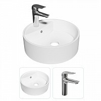 Превью фото Раковина накладная для ванной Teymi Lina S D40 в комплекте смеситель хром F07361 № 1