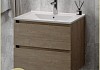 Тумба подвесная с раковиной для ванной 60 см Laina дуб светлый раковина Ritta 60 F16033