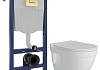 Комплект инсталляция Teymi Rapid SL с кнопкой GROHE золото матовое + унитаз Vitra Pro F17940 № 19
