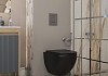 Комплект инсталляция Teymi Rapid SL с кнопкой GROHE оружейная сталь унитаз подвесной безободковый Lina S Black F17800 № 15