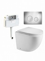 Превью фото Комплект 4 в 1: приставной унитаз Teymi Lina HD T40104, сиденье микролифт, бачок скрытого монтажа Lavinia Boho RelFix с крепежом, клавиша смыва Lavinia Boho RelFix 3805002C № 1