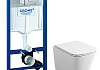 Комплект 3 в 1 инсталляция Grohe Rapid SL унитаз подвесной безободковый подвесной Teymi Helmi S + кнопка хром F18269 № 13