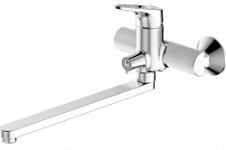 Превью фото Смеситель для ванны с душем Bravat DROP-D длинный нос F648162C-01A № 1