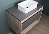 Тумба подвесная с раковиной для ванной 75 см Teymi Ritta корпус дуб фасад графит раковина Helmi Mini 38 F03404 № 19