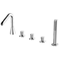 Превью фото Смеситель на борт ванны Bravat на 5 отверстий HELSINKI F596150C № 1