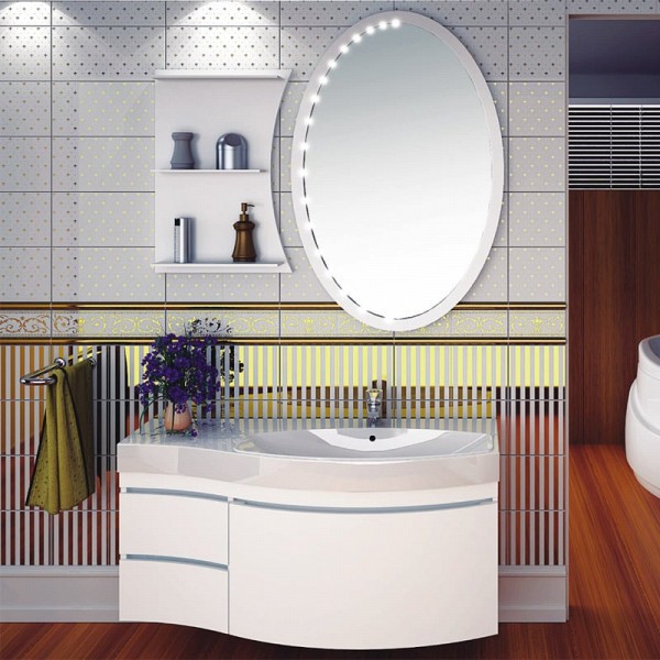 Комплект мебели для ванной Aquanet Опера 115 белая с ящиком R