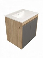 Превью фото Фасад для тумбы в ванную 60 см Teymi Netta цвет графит волна T60619 № 1